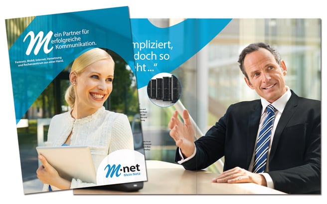 Relaunch-Kampagne von M-net: Imagebroschüre für Geschäftskunden