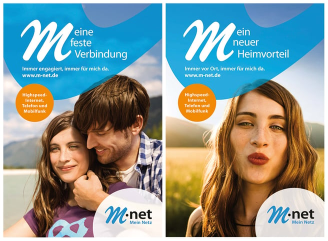 Relaunch-Kampagne von M-net: Citylight-Plakate